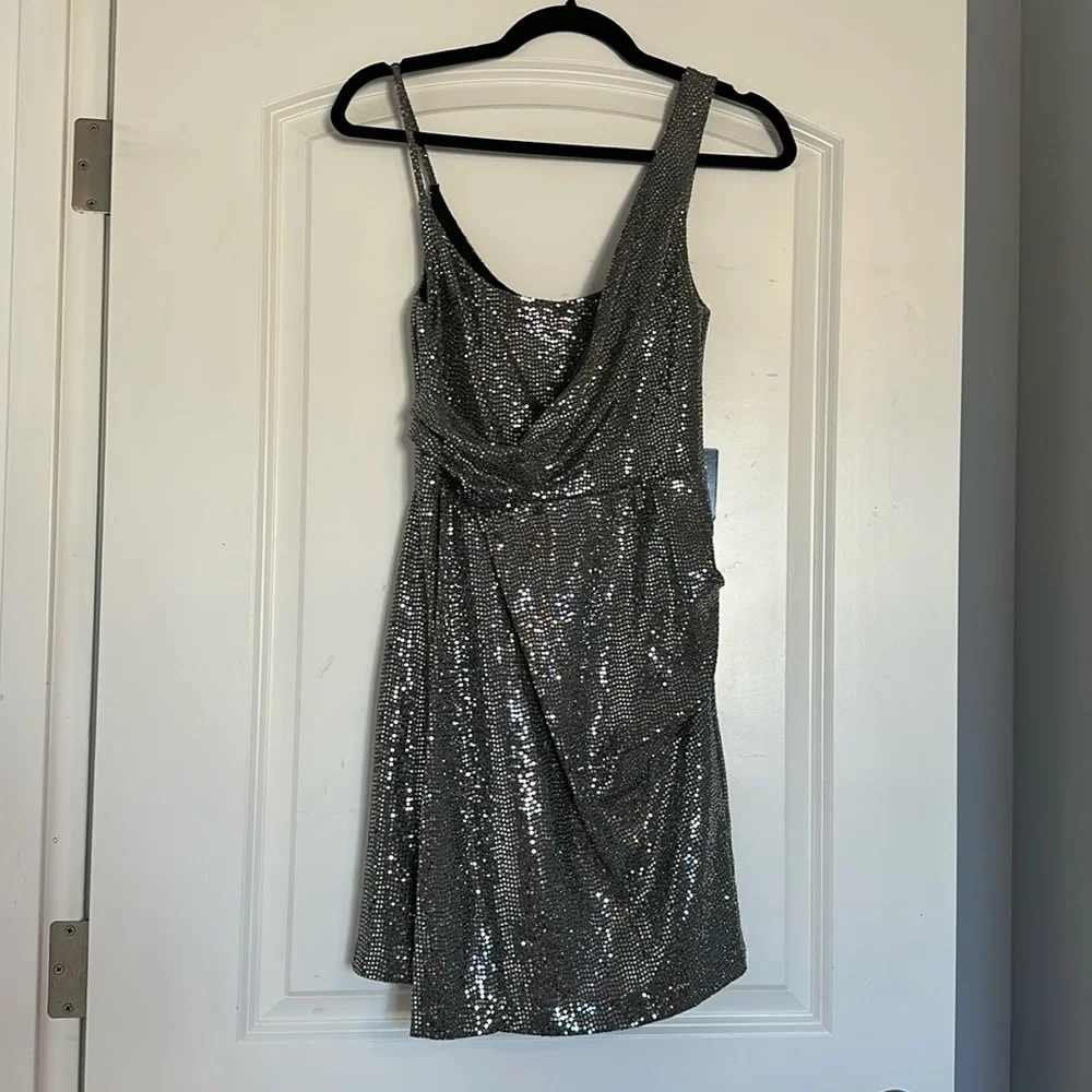 Express Women’s Silver Sparkle Dress - Size XS